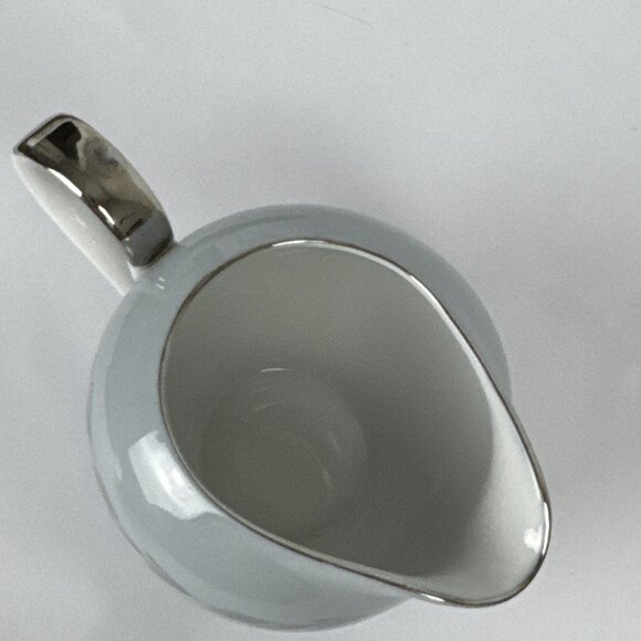 Silver Wheat Seyei China Creamer Gray w Platinum Trim Japan 3282 - Picture 6 of 11